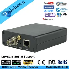 Unisheen H.265 H.264 HD 3G SDI Video Encoder Transmitter Youtube Facebook Vmix Wowza Wirecast live Broadcast wireless iptv