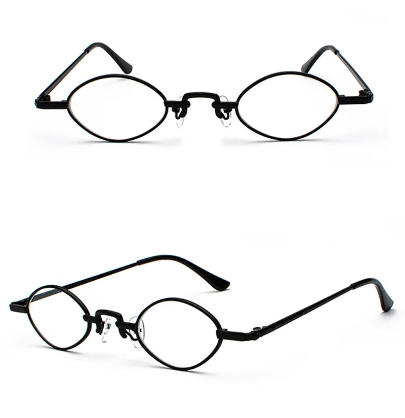 small oval clear lens eye glasses frame detail (4)