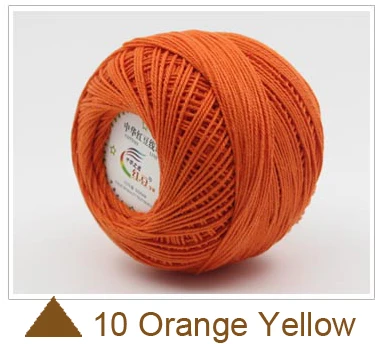 360 г хлопок, кружевная пряжа толщиной 1 мм для вязания, для детской кожи, 8 шариков, доступны различные цвета - Цвет: 10 Orange Yellow