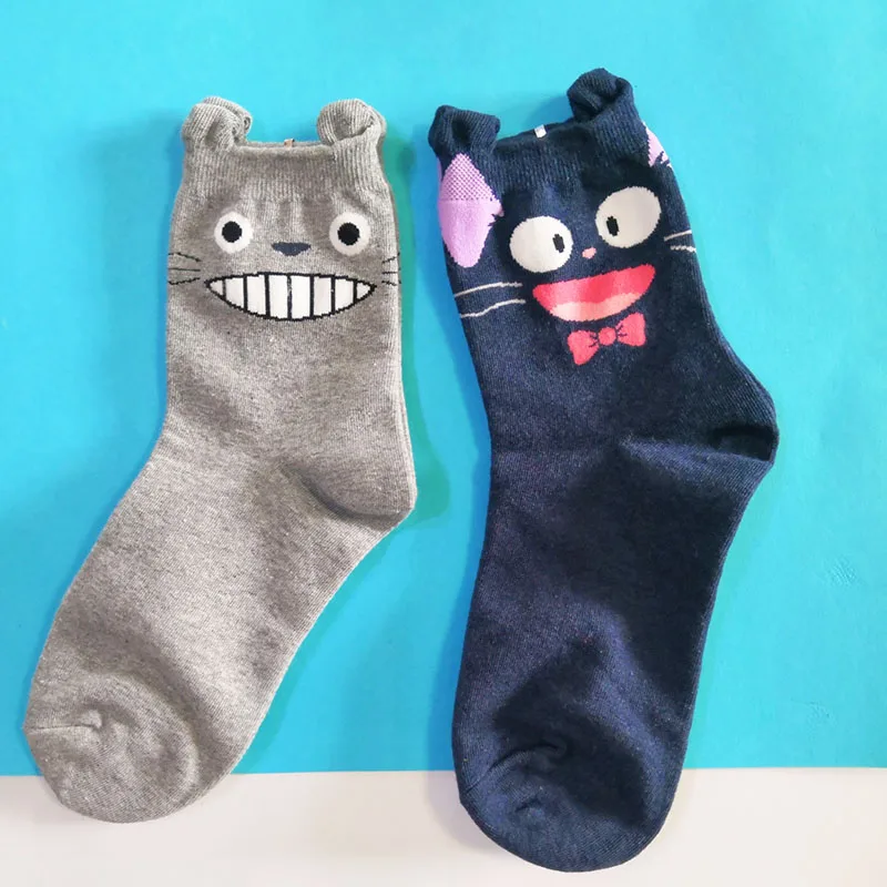 

totoro socks cartoon cute kiki's delivery service socks jiji cat socks studio ghibli socks miyazaki japan 10pairs/lot EU 35-39