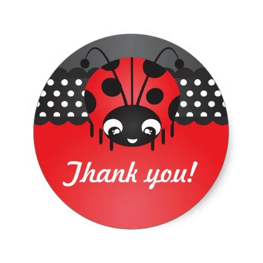 3 8cm Ladybug Polka Dot Birthday Thank You Stickers Sticker Black Sticker Crystalstickers Video Aliexpress