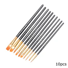 10 шт./компл. нейлоновые кисти для краски волос масляная кисть для акварельной живописи для обучения маслом Акриловые художественные принадлежности