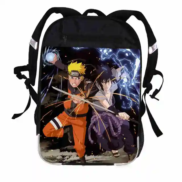 Anime Printing Uchiha Sasuke Backpack Women Men Uzumaki Naruto Ninja