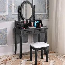 Зеркало для спальни деревянный туалетный столик табурет набор спальни Высококачественная Мебельная ручка HW52948