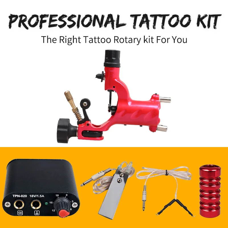 Starter Tattoo Kit 1 Rotary Machine Guns Power Supplyin Tattoo Kits