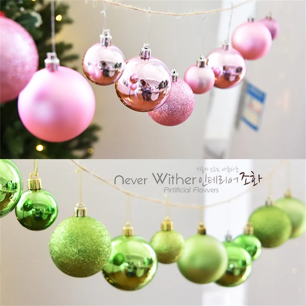 Рождественские украшения в виде шара, 24 шт., блестящие и блестящие украшения для елки u70928
