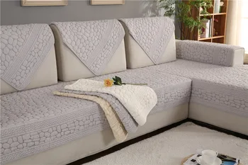 

3D Stone Pattern Sofa Cover Towel Slipcover Plush Fabric Thick Sofa Modern Non-slip Sofa Couch Cover Corner Towel Mats 1PCS