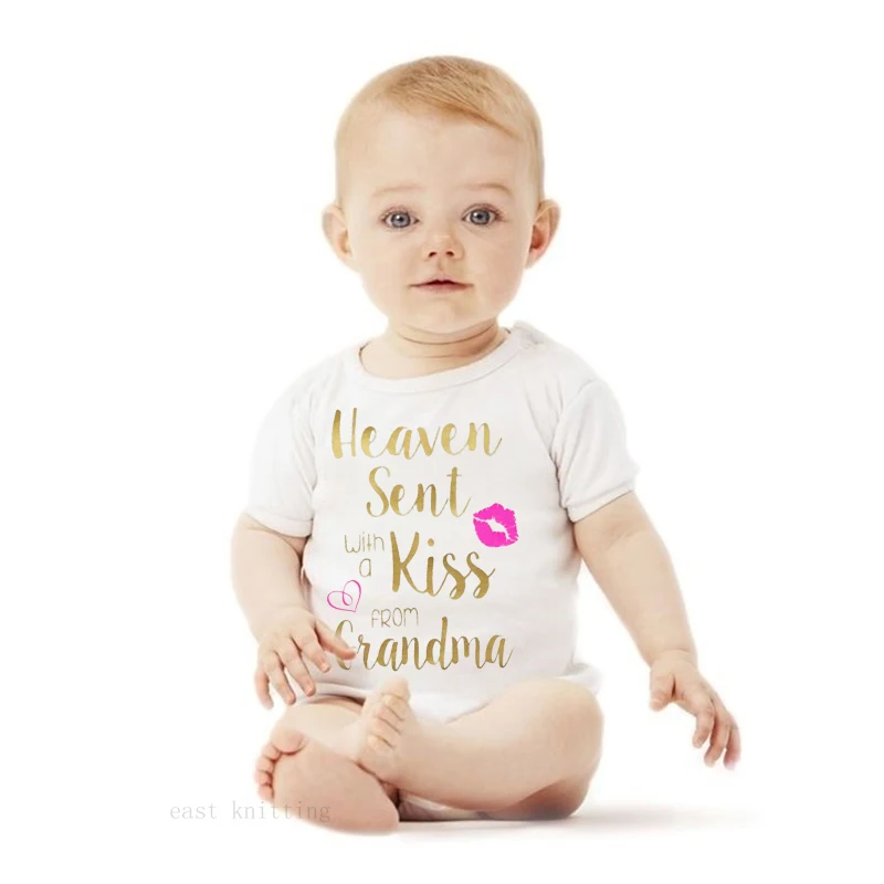 

Fashion Newborn Baby Boys Girls Cotton Short Sleeve Letter Print Novel Romper Summer Baby Jumpsuit Clothes White Hot
