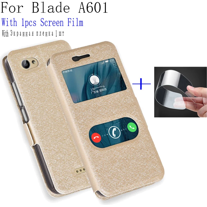 For ZTE Blade A601 shell case BA 601 A cover smart view window PU leather BA601 Flip back | Мобильные телефоны и