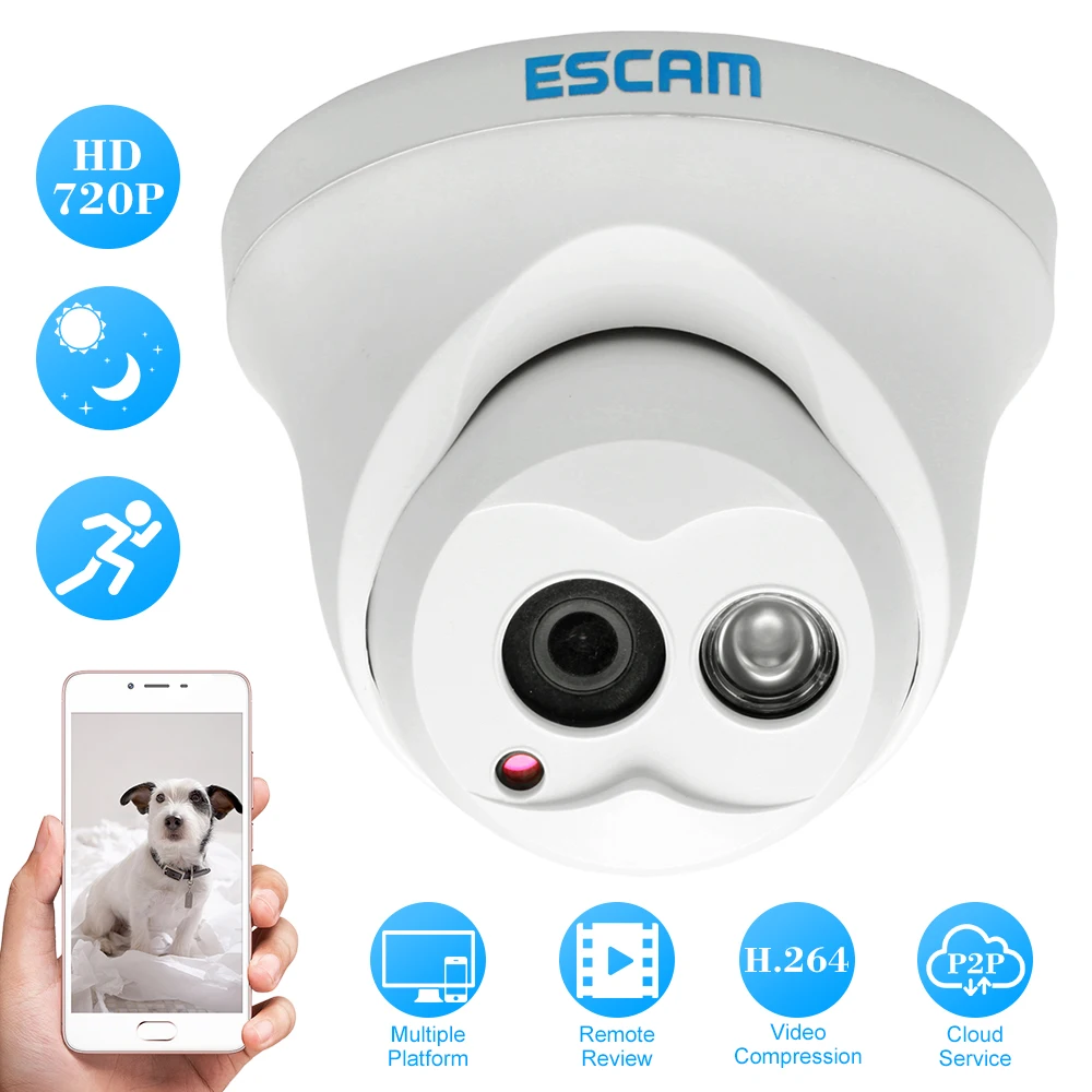 ESCAM миниатюрная Проводная IP камера ночного видения Onvif 3 6 мм линза HD 720P H.264 1/4 &quotCMOS