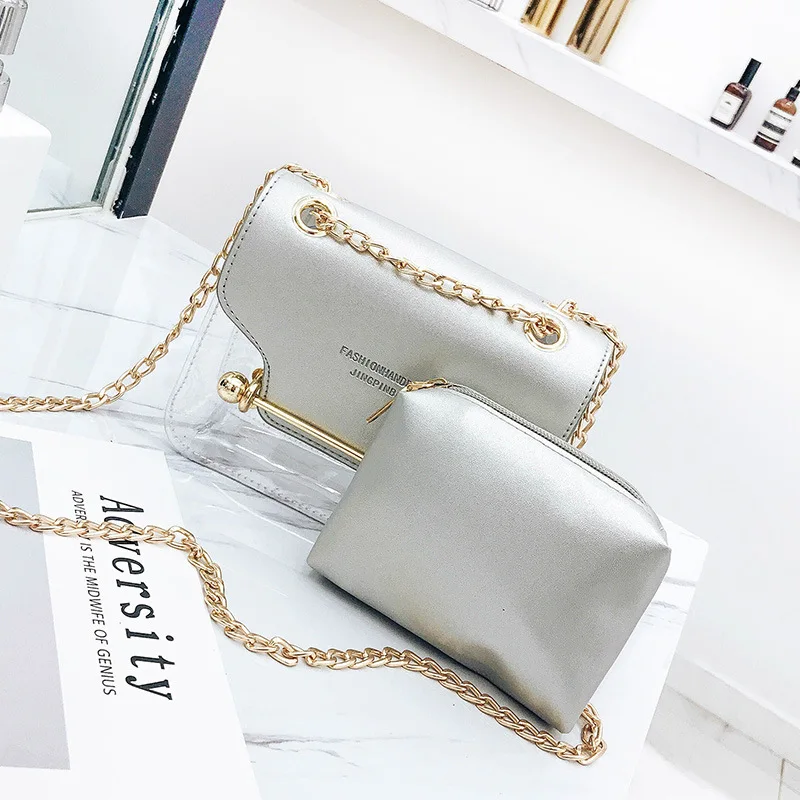 Fashion Women Brand Design Small Square Shoulder Bag Clear Transparent PU Composite Messenger Bags New Female Handbags Fashion Women Brand Design Small Square Shoulder Bag Clear Transparent PU Composite Messenger Bags New Female Handbags
