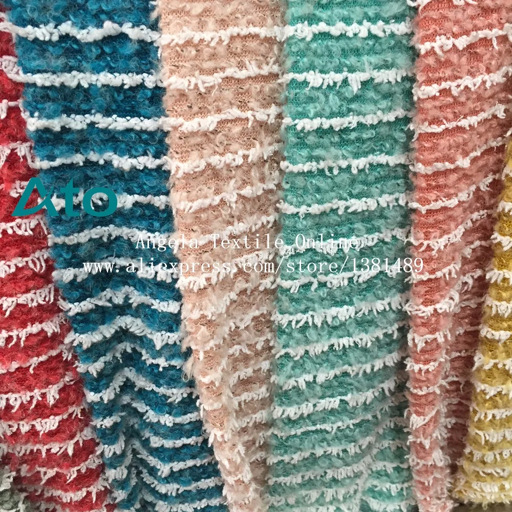 Buy thick winter Stripped Jacquard wool sweater fleece