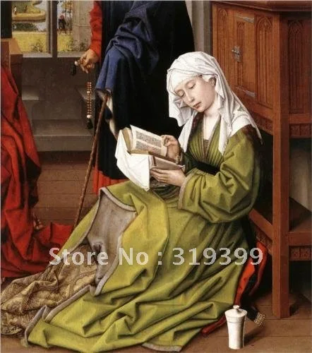 

100% handmade Oil Painting,Cristo crucificado, The Magdalene Reading by rogier van der weyden ,Free DHL Shipping,