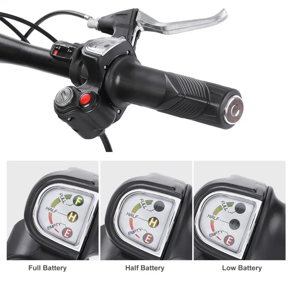 1Pair E-bike 36V/48V Twist Throttle Grips LED Battery Level Display and Power Lock for 22.5mm Electric Bike Scooter Handlebar