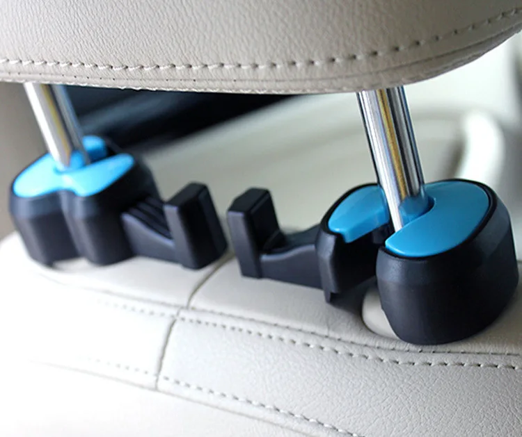 

2pcs/set Violin Shape Car Seat Inside The Car Seat Back Double Hook Car Hook Hidden Rotatable Hook Bag Holder Hook KX 029