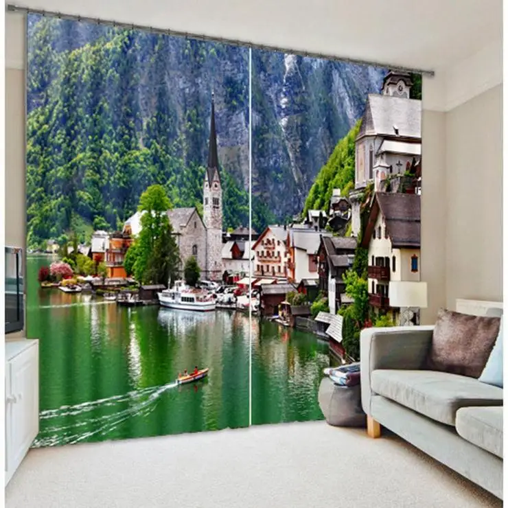 

New Scenery Photo Printing Curtains for Living Room Bedroom Hotel Sunshade Window Cortians 3D Romantic Gift for Lovers