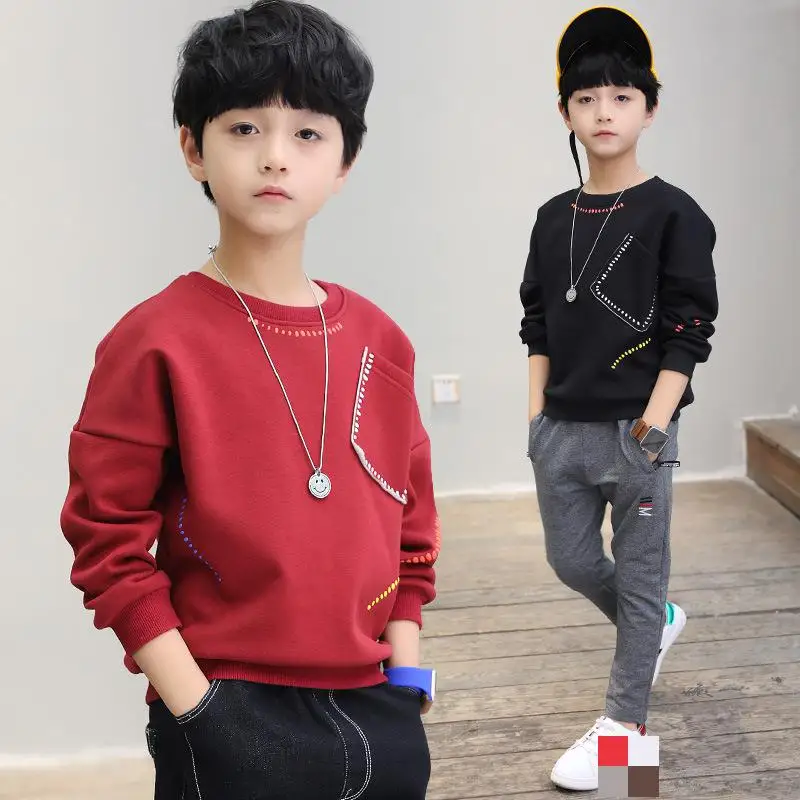 

Boys T Shirt Long Sleeve O-neck Sweatshirt Spring Autumn Kids Top Teenager Kids Tshirt Korean Baby Boy Clothes 3 4 5 7 8 9 10 12