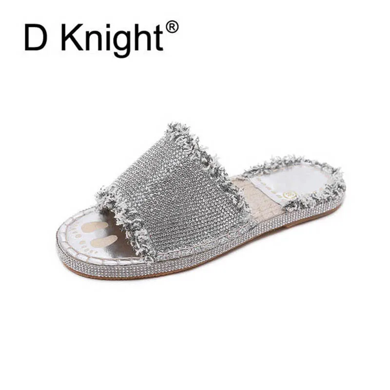 silver open toe flats