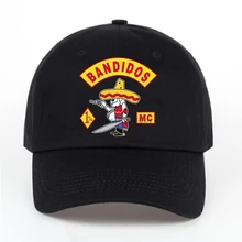 Bandidos Mc хлопковая бейсболка с принтом модная унисекс Регулируемая Кепка