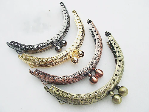 10pcs/lot 4 colors metal purse clasp girl bag DIY knurling frame accessories 8.5cm