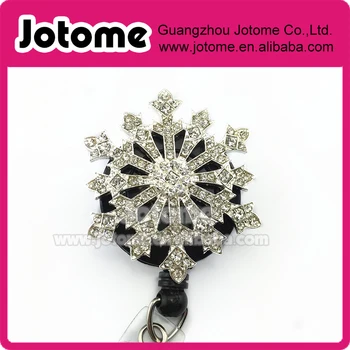 

Christmas snowflake retractable badge reel / name badge holder /badge clip /badge bling /nurse jewelry