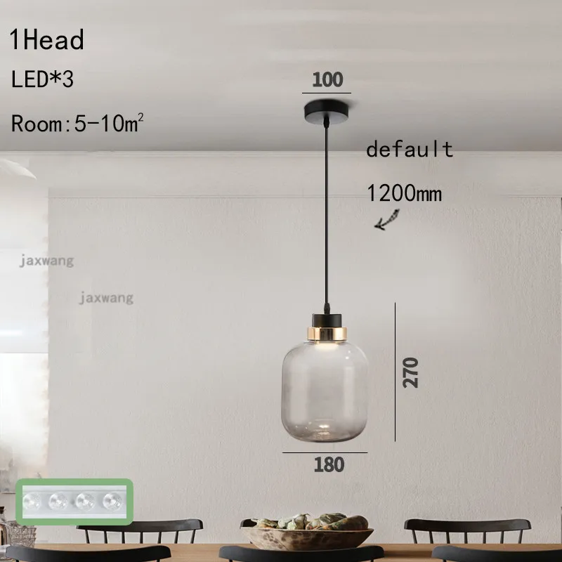 JW современное светодиодное стекло люстры теплые ресторанные подвесные светильники скандинавские подвесные светильники железные кухонные аксессуары - Цвет корпуса: B 18cm 1head