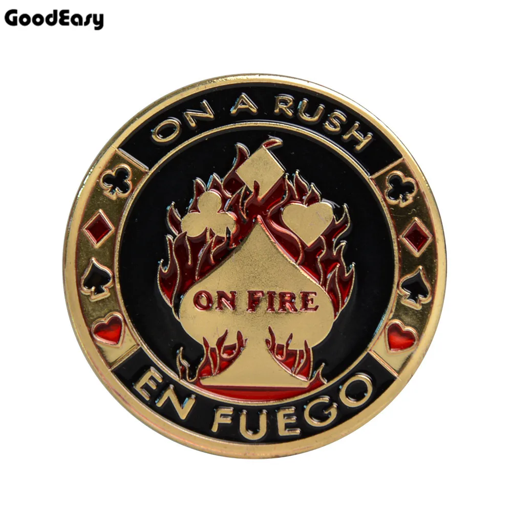 Poker Card Guard Protector Metal Token Coin с пластиковой крышкой металлический чип набор Texas ON FIRE