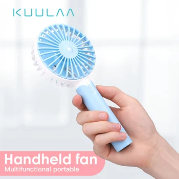 

KUULAA New Cute Handheld Fan Mini Rechargeable Portable Small Electric Fan Student Office Desktop Hand Holding USB Fan