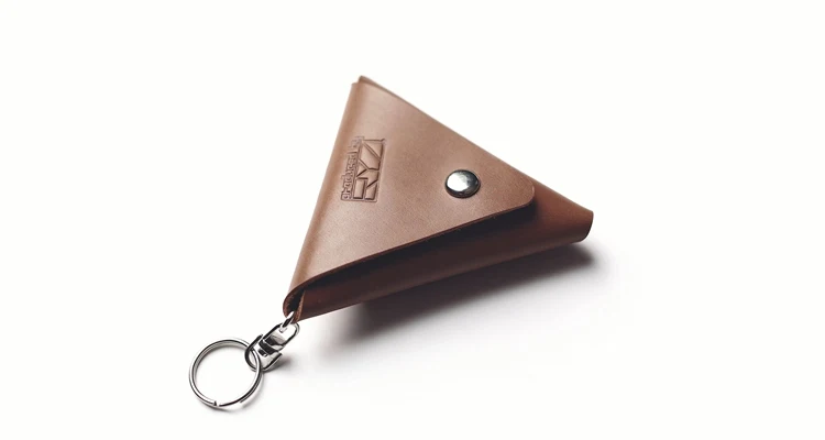 triangle leather coin purse