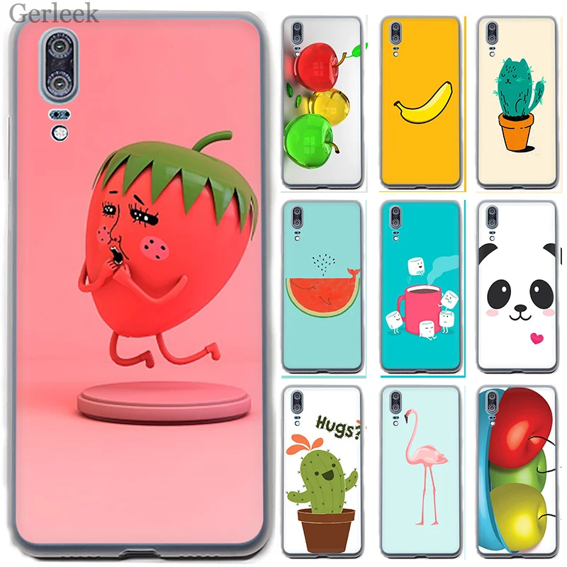 Чехол для телефона 3D Клубника банан бонсай Huawei P8 P9 P10 P20 Pro Lite 2015 2016 2017 P Смарт Мягкий