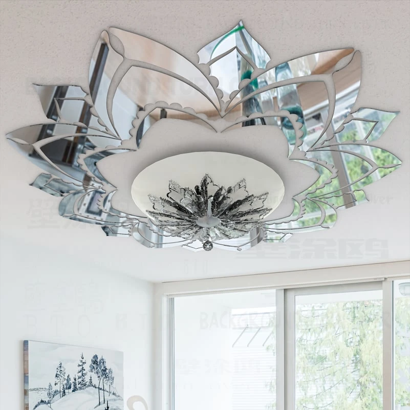 Ozdobená květina dekorativní 3D akrylové zrcadlo nástěnné samolepky stropní nálepky obývací pokoj ložnice dekorař dekorativní místnost obtisky R042