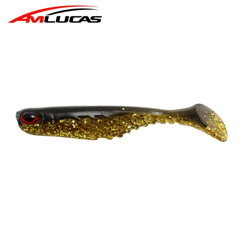 Amlucas 5 قطعة لينة الصيد إغراء سيليكون الطعم شاد 70 مللي متر 2.9g السحر ل صيد محاكاة لينة الأسماك Leurre dur بيكي WW1025