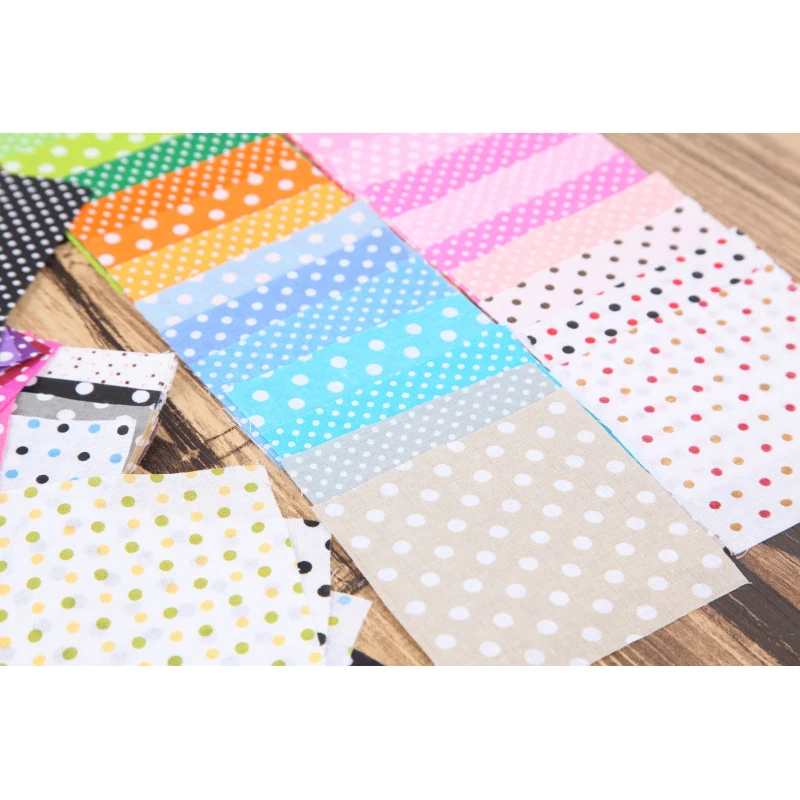 50pcs 10*10cm Squares Pre Cut Cotton Sewing Fabric Tilda Quilt Fabric Quarters DIY Patchwork Handmade Needlework Polka Dot