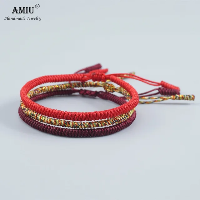 Amiu 3pcs Multi Color Tibetan Buddhist Good Lucky Charm Amiu 3pcs Multi Color Tibetan Buddhist Good Lucky Charm Bracelets Bangles For Women Men