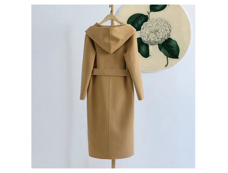 Noir À Capuchon brown brick blanc Survêtement Concepteur Solide 2018 De Marque 100 Red Haute Qualité Manteau camel Nouveau Mode Laine Couleur Femmes Étoiles Femelle w6qUTHOO
