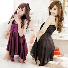 New 2016 Teddy Nice Purple Silkish Porn Sexy Night Gown Women Robe Sexy Lingerie Hot Sleepwear