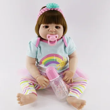 

55cm NPKCOLLECTION 22" Full Silicone Newborn Baby Girl Realistic Reborn Baby Princess Toys Waterproof Lovely Bebe Boneca Alive