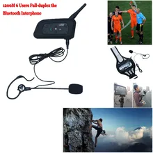 New 1200M Soccer Referee BT Intercom 2User Interphone Headset Support Max 6 Users Full duplex the