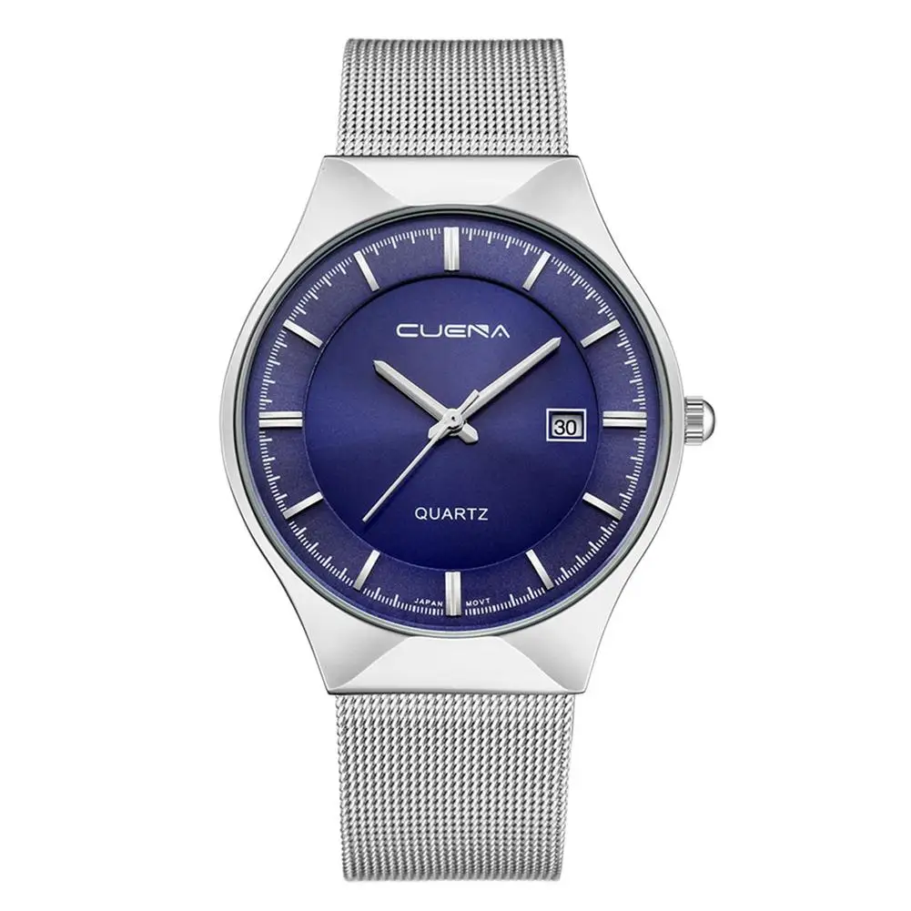 

2019 Men's Stainless Steel Mesh Strap Date Wristwatch Quartz Analog Business