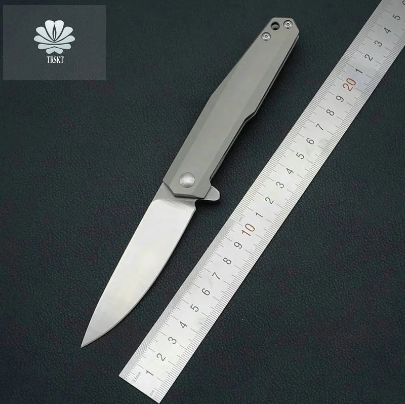 Дешевый TRSKT D2 Сталь, камень мыть лезвие шарикоподшипника, TC4, flipper Ножи спасения Выживание Отдых на природе охотничьи ножи EDC инструмент дропшиппинг