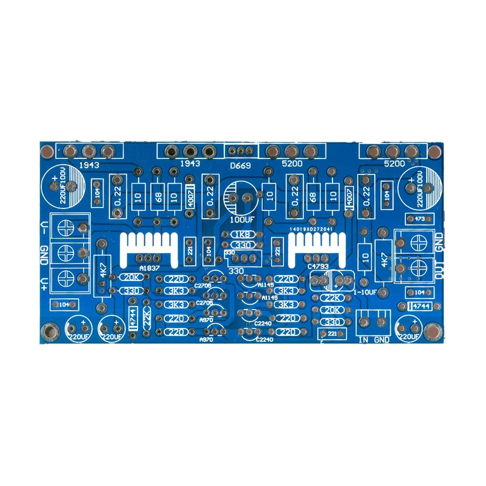 Моно 200 Вт усилитель мощности плата 1943+ 5200 Высокая мощность трубка Toshiba задний сценический усилитель мощности плата PCB пустая версия