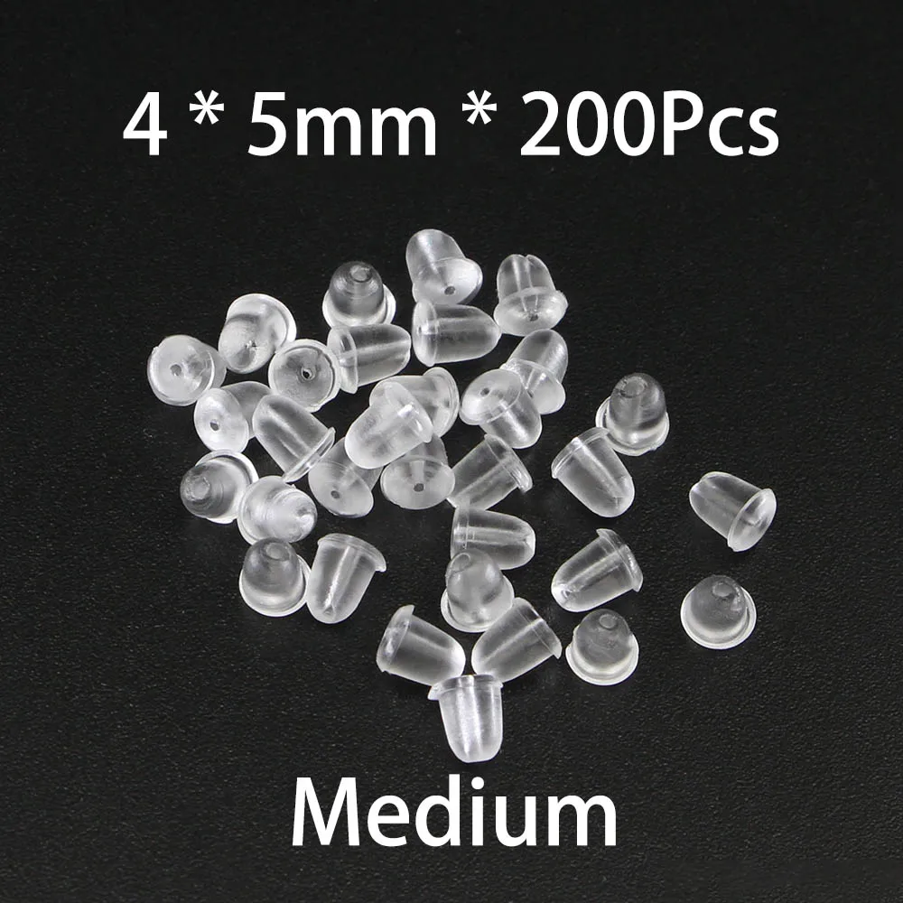 Sexy Sparkles 50 Pcs White Rubber Back Earring Stoppers Findings