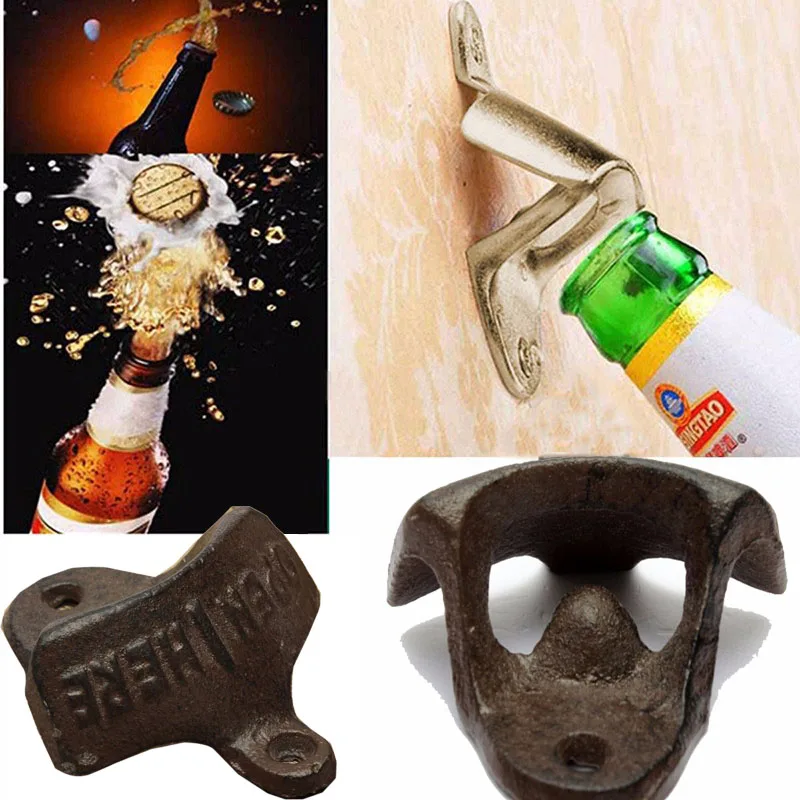 JJC13PC .wozJapArchaize cast iron bottle opener Metal wall beer bottle
