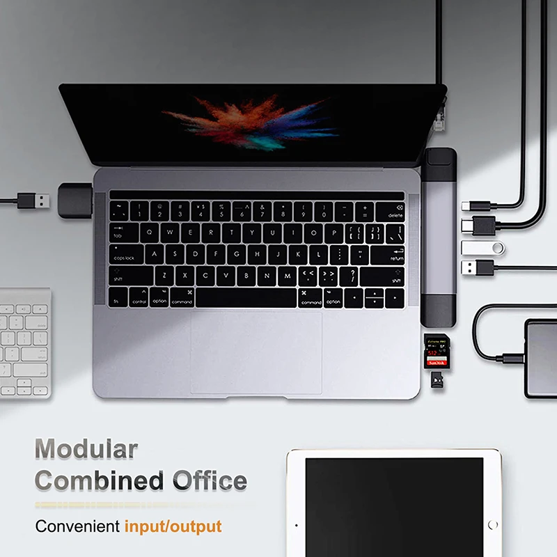 Cabletime Dual Type C HUB USB 4K HDMI Lan Thunderbolt 3 SD USB3.0+USB-C Charger PD 9 in 1 Adapter for MacBook Pro 2016 2017 N176 Cabletime Dual Type C HUB USB 4K HDMI Lan Thunderbolt 3 SD USB3.0+USB-C Charger PD 9 in 1 Adapter for MacBook Pro 2016 2017 N176