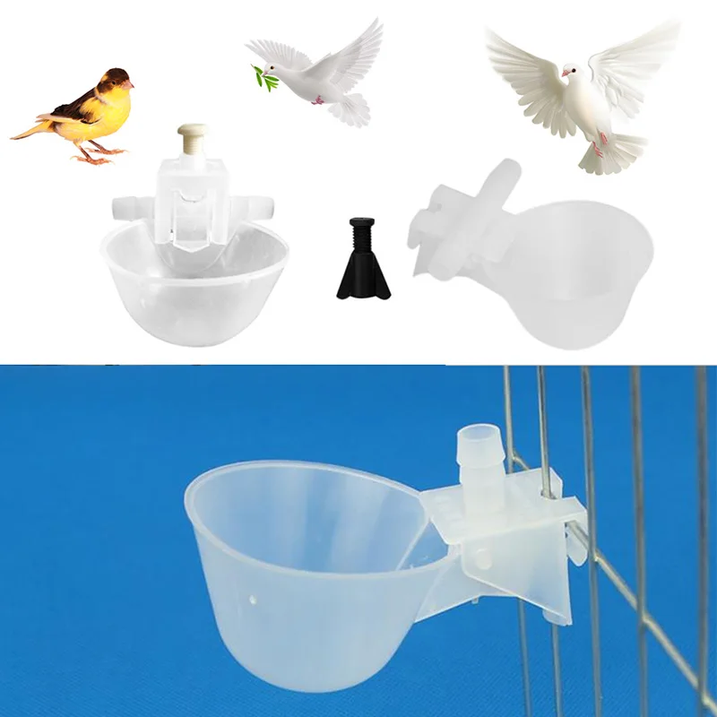 

10Pcs Poultry Bird Chicken Water Drinker Cup Plastic Bowl Automatic Drinking
