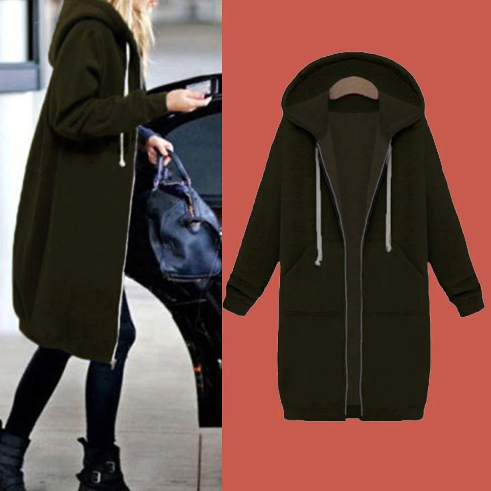 

Zip Up Hoodie Zipper Warm Tunic Long Sleeve Solid Poleron Mujer 2019 Sweatshirt Plus Size Hoodies Women 5xl Pink Kawaii Hoodie