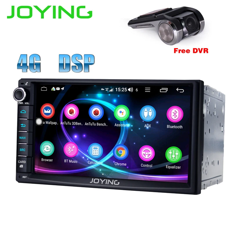 

JOYING 2 din 7 inch autoradio android stereo octa core head unit 4GB RAM tape recorder with front DVR camera SPDIF Coaxial out