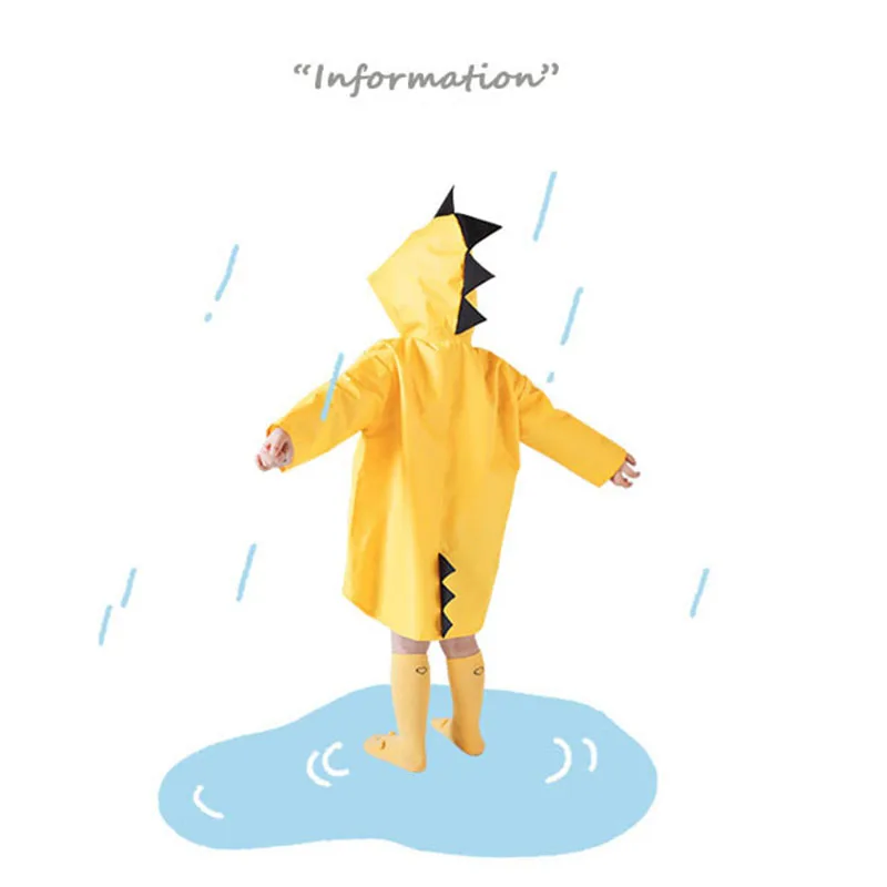 EnkeliBB Япония дизайн дождей пальто для детей прекрасный пальто динозавр Детские Водонепроницаемый одежда желтый/красный мальчиков куртка для девочек