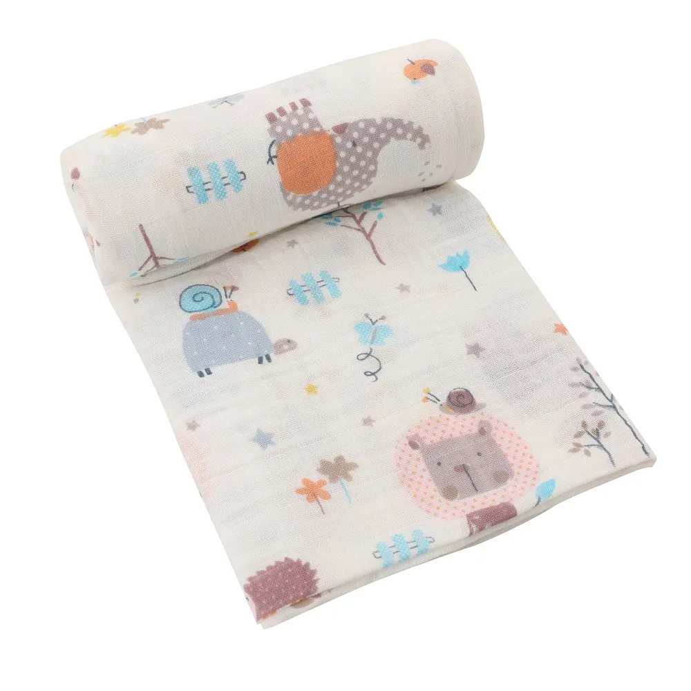 Muselina algodón bebé Swaddles suave recién nacido mantas de baño de gasa para bebé saco de dormir funda para cochecito - Цвет: SMA0012