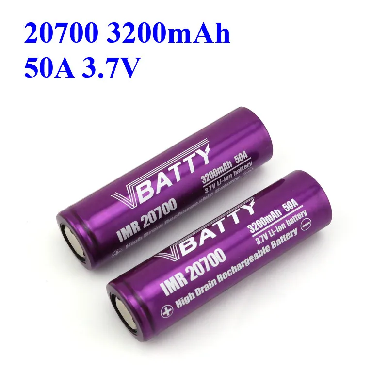 

Free shipping IMR20700 battery better than 18650 for vaping 20700 high capacity 3200mah 50A rechargeable lithium battery (1pc)